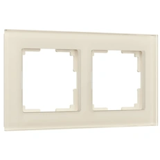 Изображение Рамка из стекла на 2 поста Favorit молочный W0021141